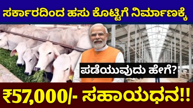 Cow Shed Subsidy: ಸರ್ಕಾರದಿಂದ ಹಸು ಕೊಟ್ಟಿಗೆ ನಿರ್ಮಾಣಕ್ಕೆ ₹57,000/- ಸಹಾಯಧನ ಪಡೆಯುವುದು ಹೇಗೆ?